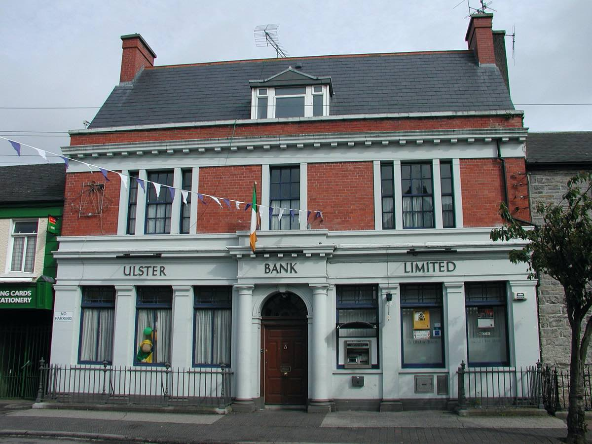 Ulster bank building in Athboy, a purpose built bank