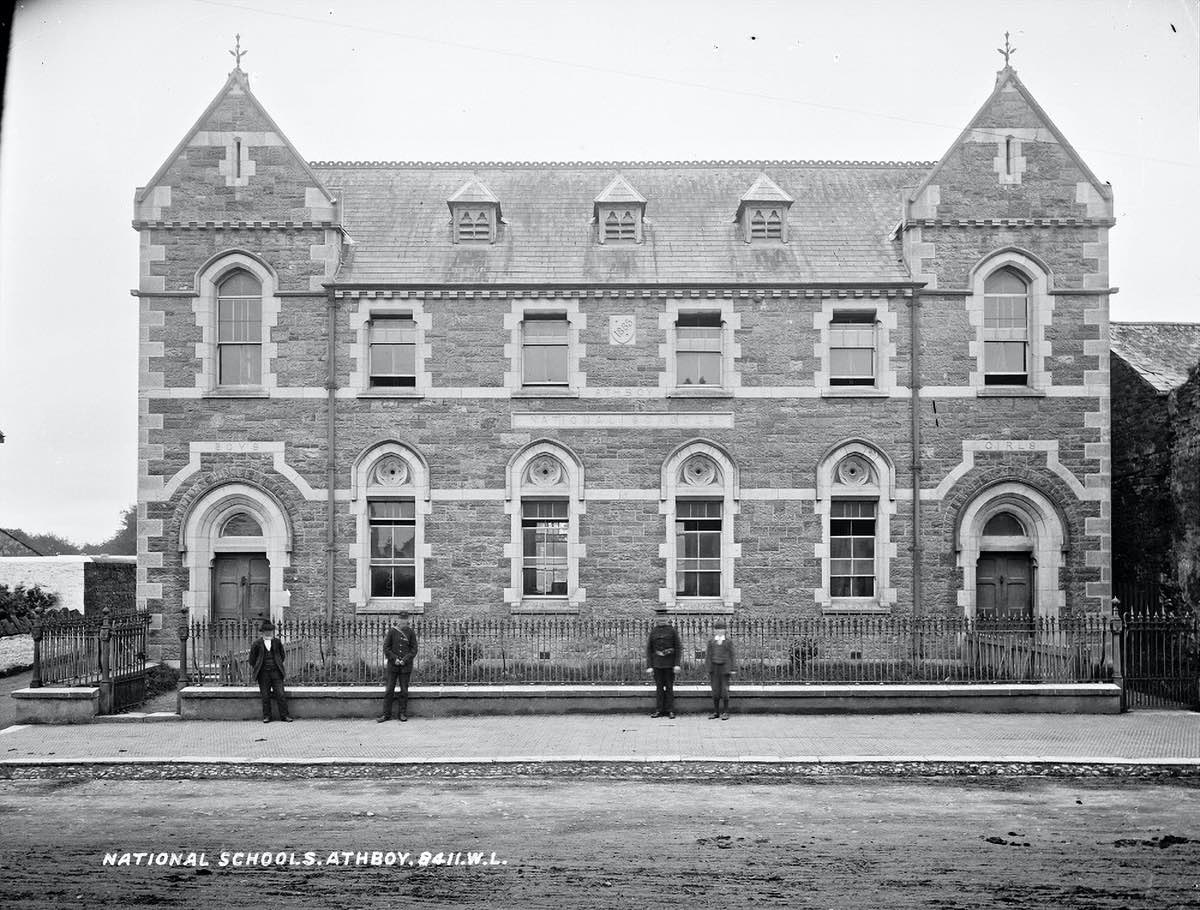 Athboy's old primary school old B&W